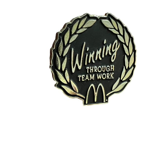 McDonalds Pin Winning Through Team Work Crew Member Lapel Vintage Pinback - Picture 5 of 5